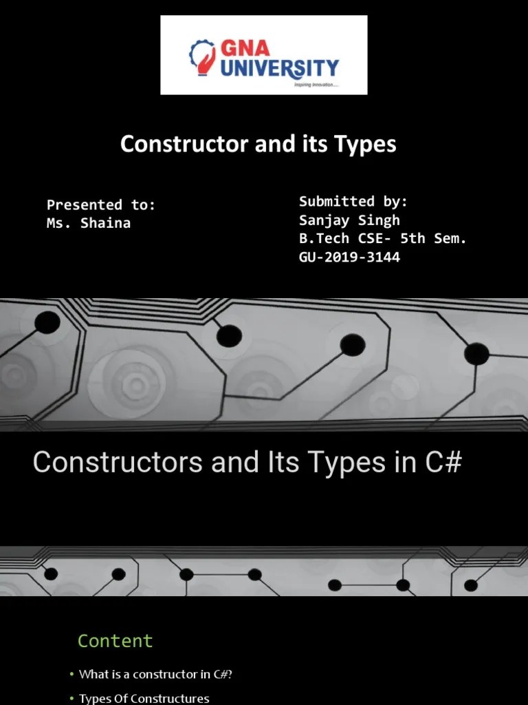 Constructors And Its Types In C# | PDF | Constructor (Object Oriented ...