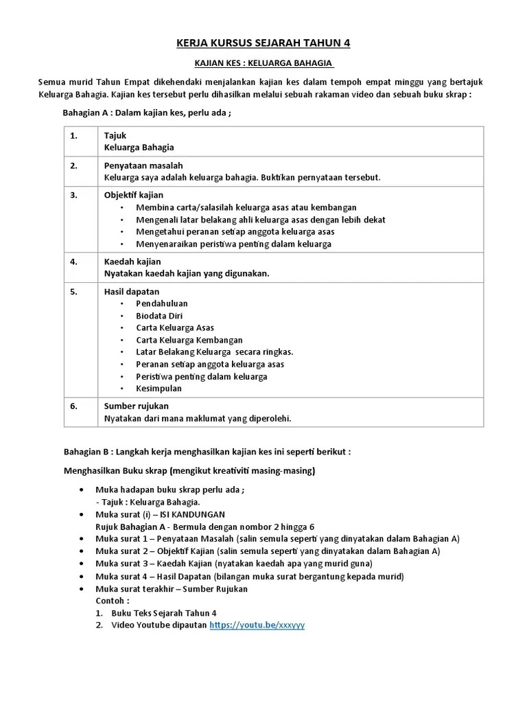 Sejarah keluarga saya kulit depan tajuk: . Kerja Kursus Sejarah Tahun 4 Keluarga Bahagia Pdf