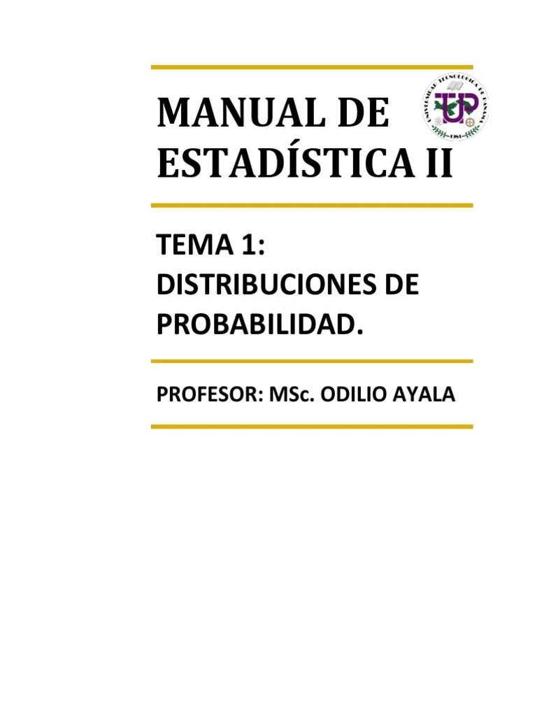 ESTADÍSTICA II - Tema 1. Distribuciones De Probabilidad | PDF ...