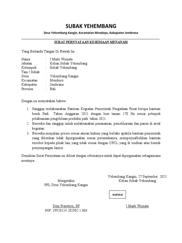 Surat Pernyataan | PDF