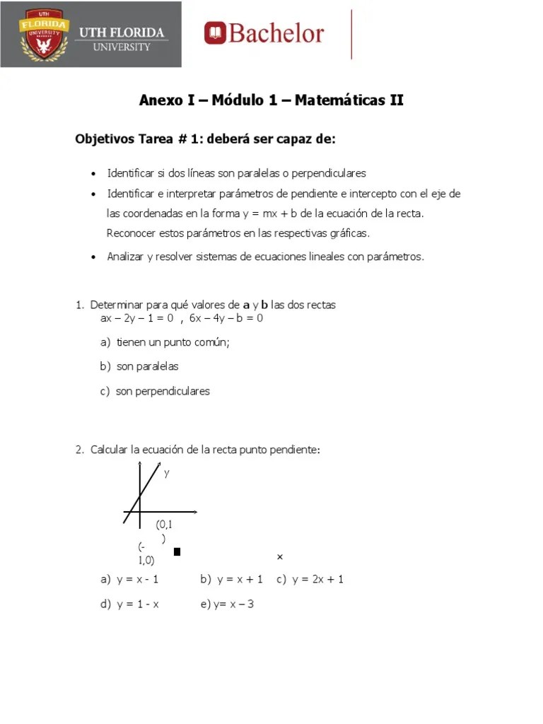 Tarea 1 - Matemáticas II | PDF