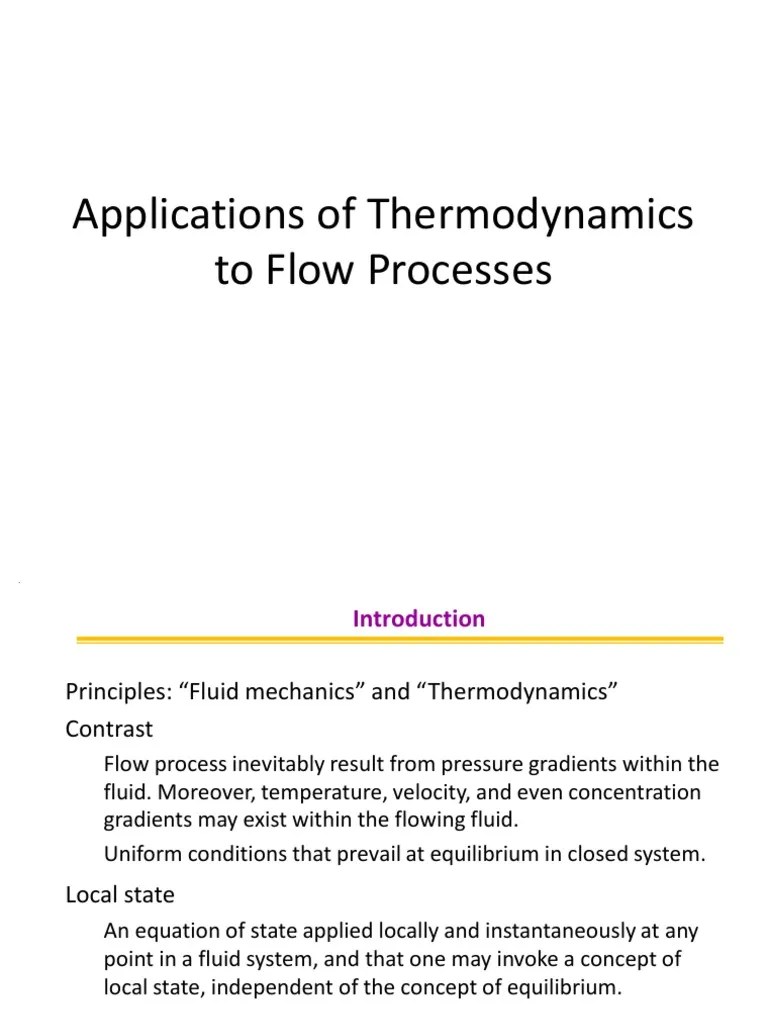 Application Thermodynamic Principles For Flow | PDF | Fluid Dynamics ...