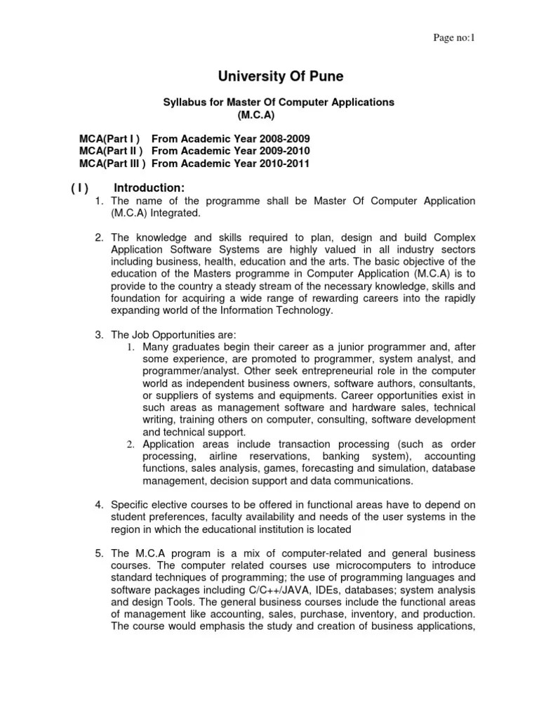 MCA Syllabus | PDF | Pointer (Computer Programming) | C (Programming ...