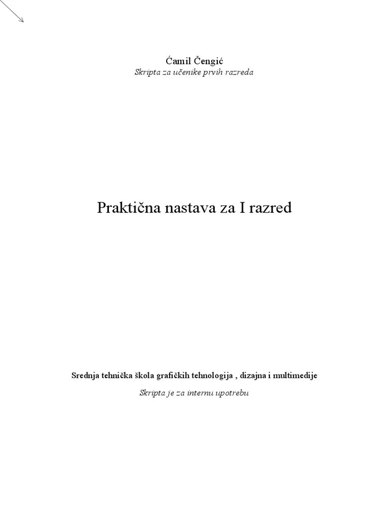 Praktična Nastava I Razred | PDF