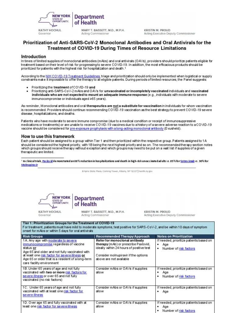 Prioritization Of Mabs During Resource Shortages 20211229 | PDF ...