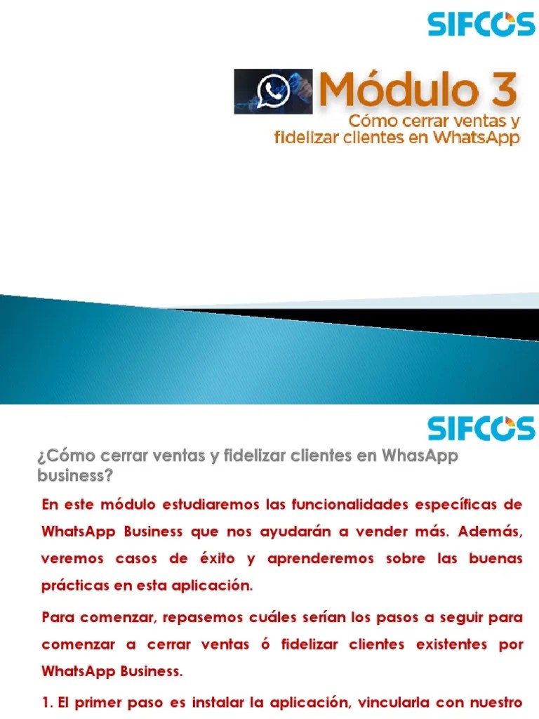 Modulo 3 - Cerrar Ventas Y Fidelizar Clientes | PDF | Chat En Linea ...