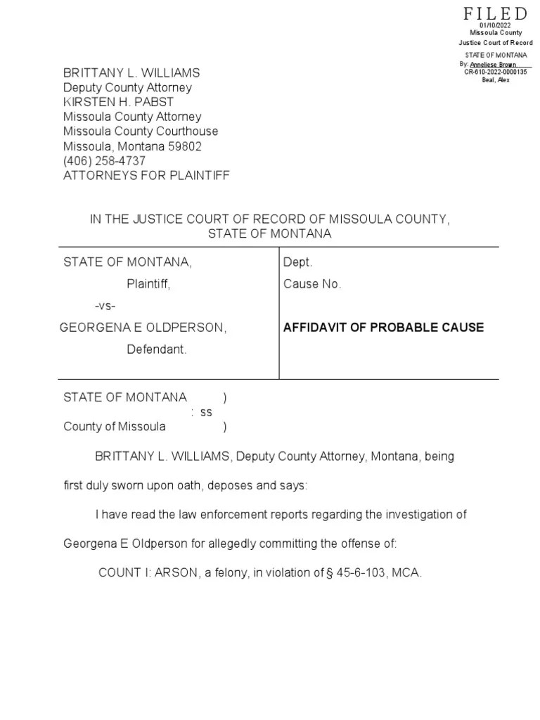 Scott Street Fire: Affidavit Of Probable Cause - Complaint | PDF | Complaint | Probable Cause
