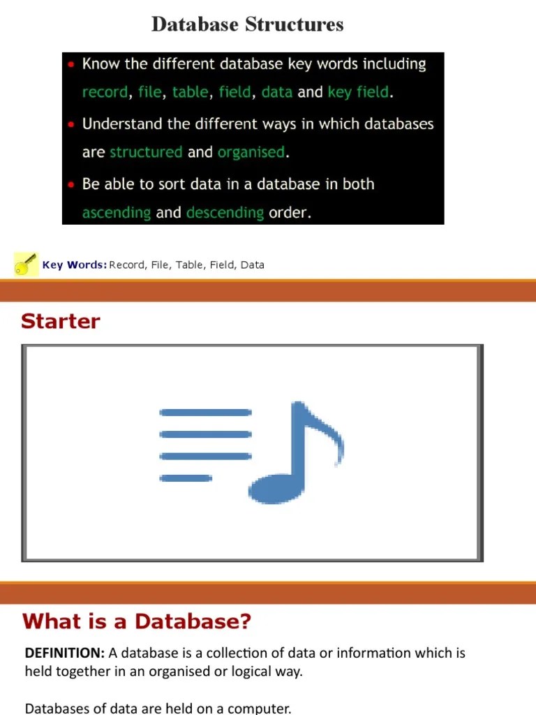 IGCSE ICT - DataBase Structures | PDF | Self-Improvement | Science ...