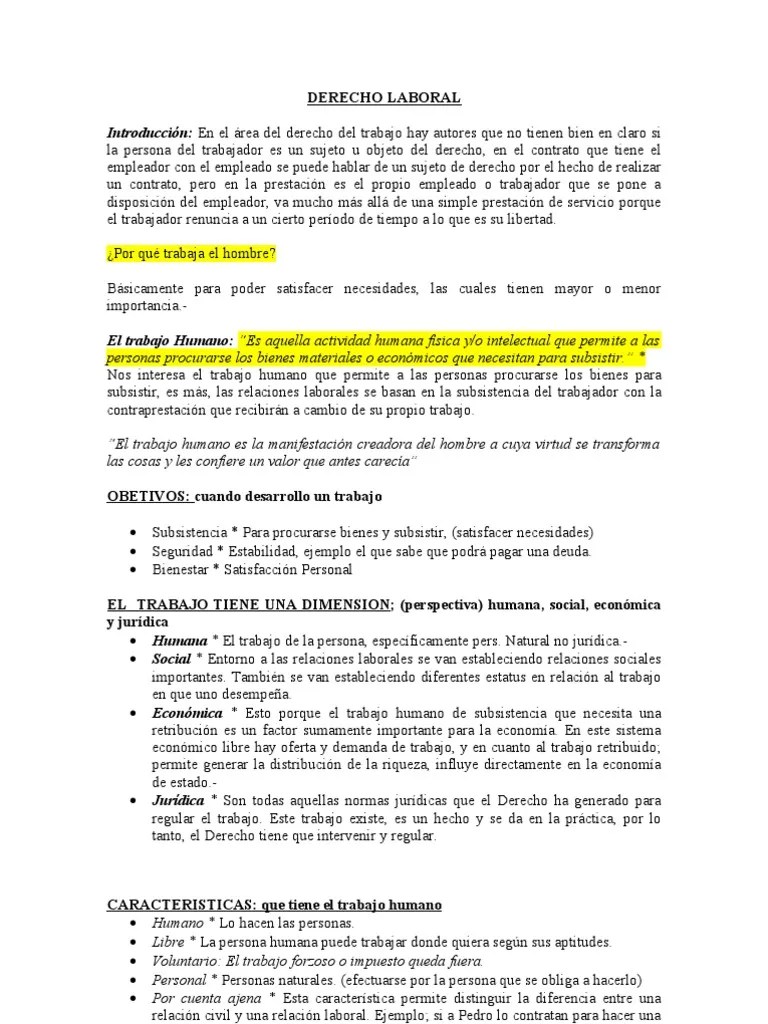 Derecho Laboral | PDF | Organización Internacional Del Trabajo | Derecho Laboral