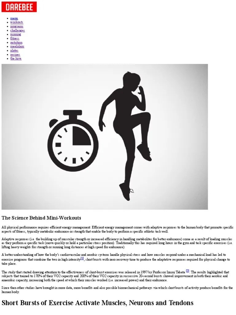 The Science Behind Mini-Workouts | PDF | Physical Fitness | Aerobic ...