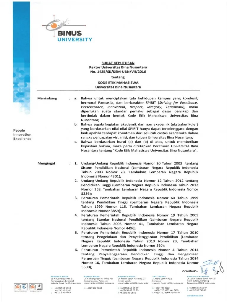 SK Kode Etik 2016 | PDF