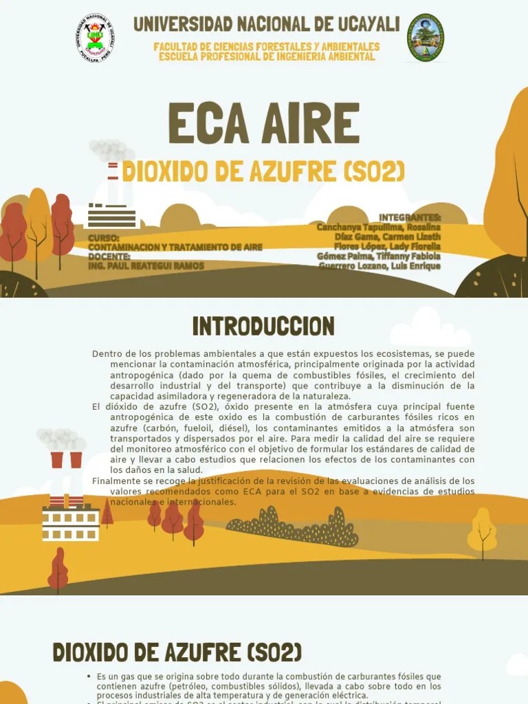 Dioxido De Azufre - Grupo1 | PDF | La Contaminación Del Aire | Contaminación