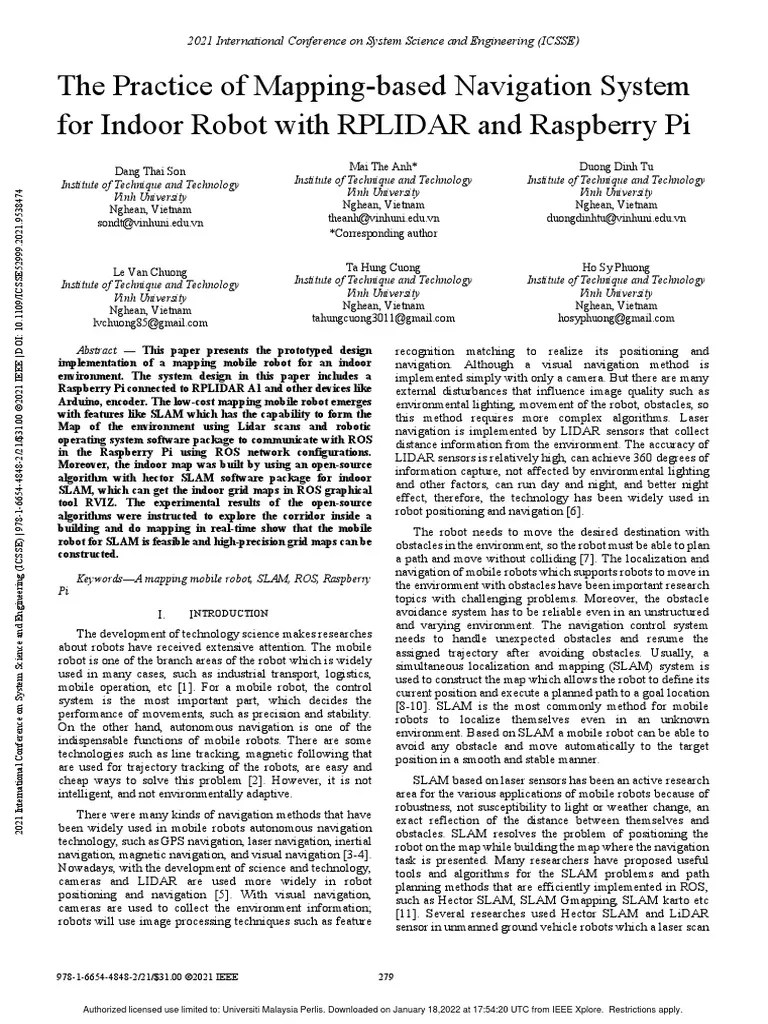 The Practice Of Mapping-Based Navigation System For Indoor Robot With ...