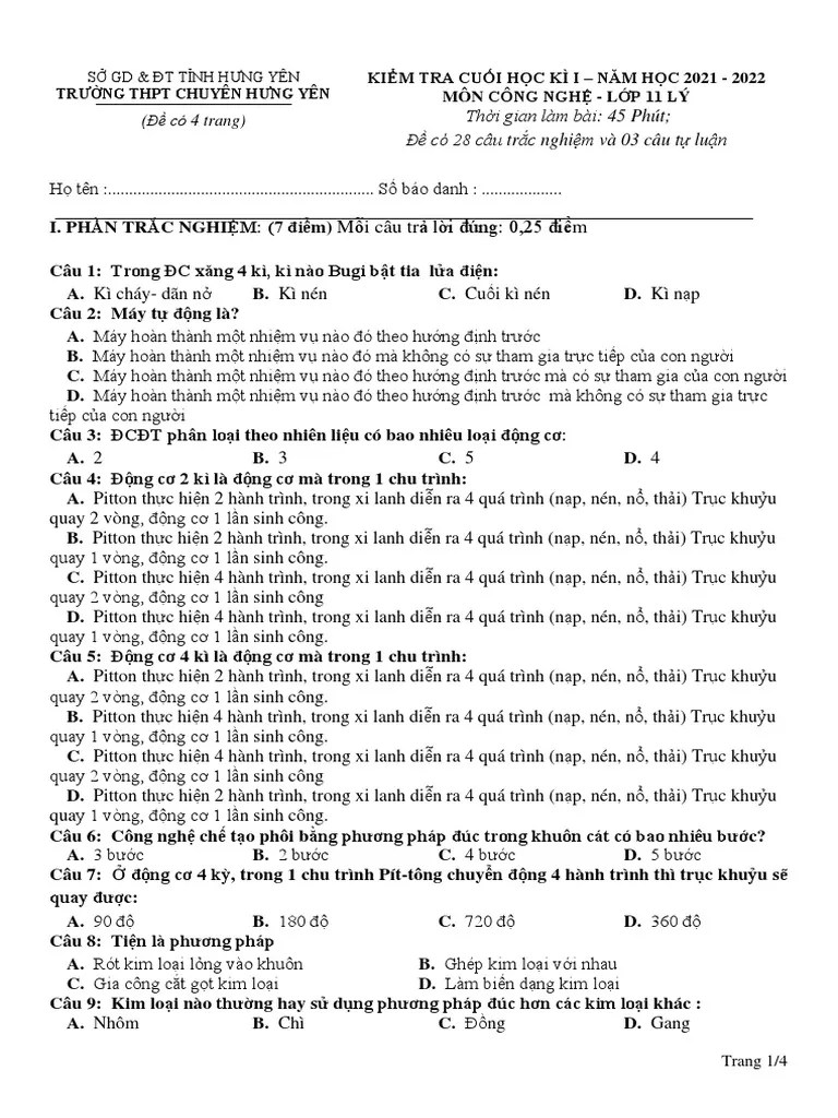 Cong Nghe - 11 Ly | PDF