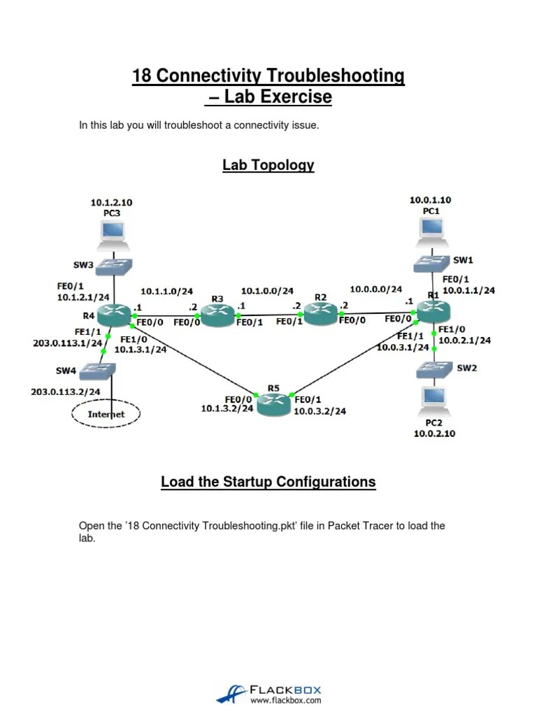 18 Connectivity Troubleshooting Lab Exercise | PDF