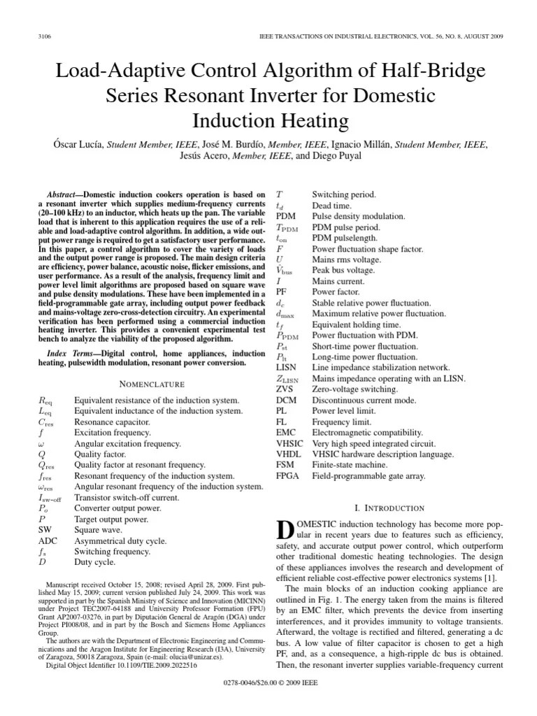 Load Adaptive Control Algorithm Of Half Bridge Series