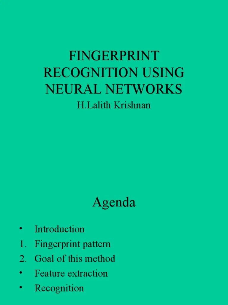 Fingerprint Recognition Using Neural Network | PDF | Fingerprint ...