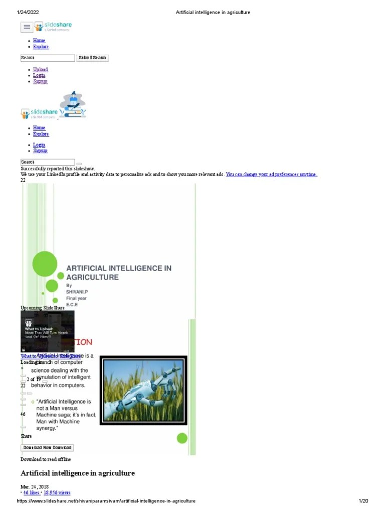 Artificial Intelligence In Agriculture | PDF | Artificial Intelligence | Intelligence (AI ...