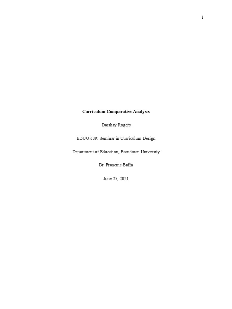 Curriculum Comparative Analysis | PDF | Curriculum | Empathy