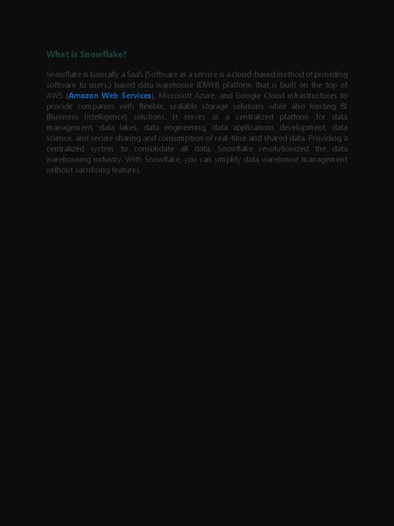 What Is Snowflake | Download Free PDF | Cloud Computing | Databases