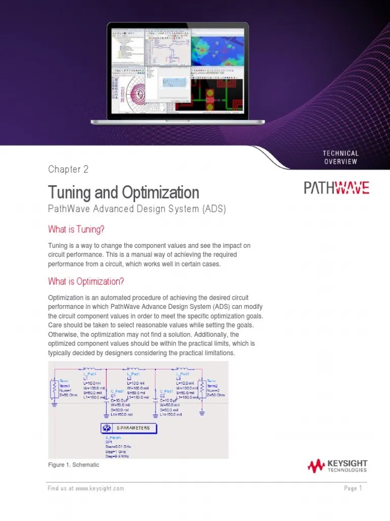 Keysight ADS Example Book CH 02 - Tuning And Optimization 5992-1376 ...