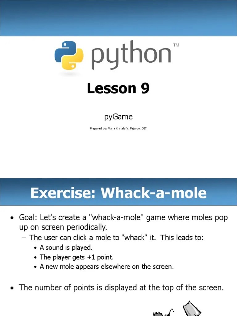 Lesson 9: Pygame | PDF | 2 D Computer Graphics | Cursor (User Interface)