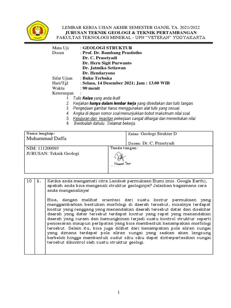 Muhammad Daffa - UAS GS D | PDF | Sains & Matematika