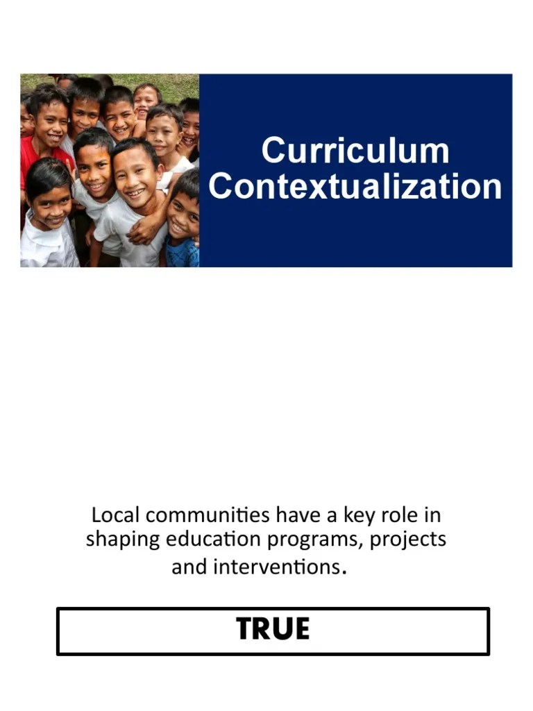 Curriculum Contextualization | PDF | Learning | Curriculum