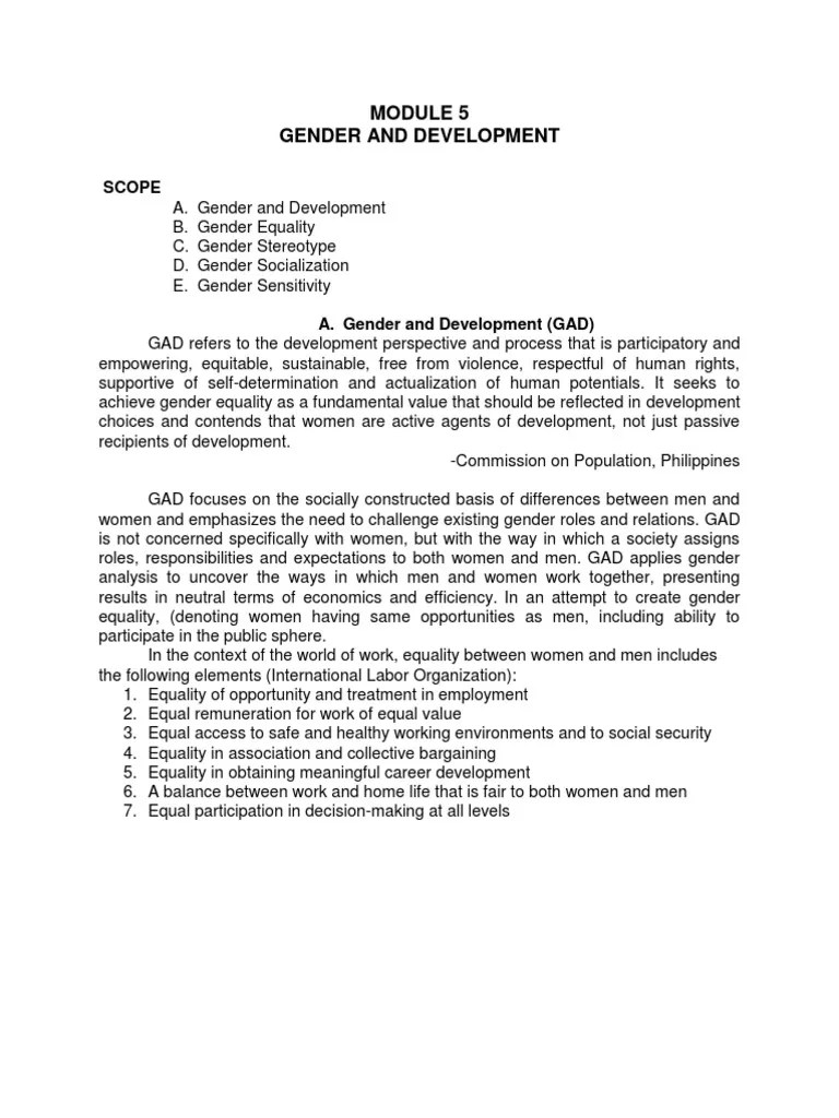 Gender And Development | PDF | Gender | Gender Studies