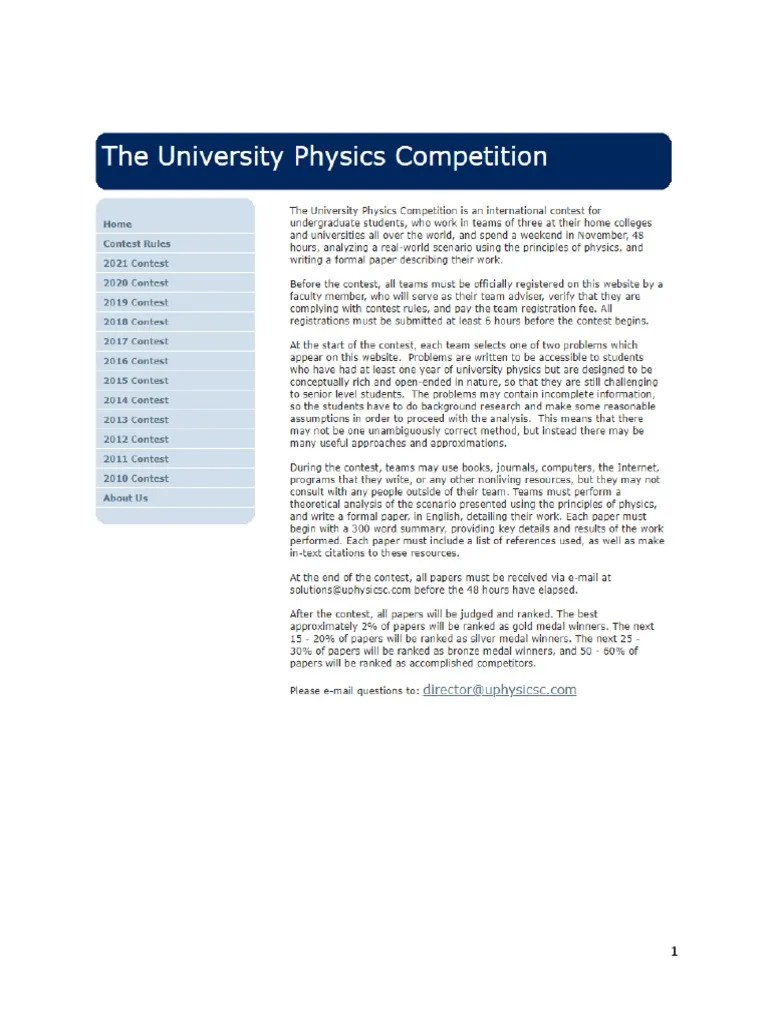 The University Physics Competition | PDF | Spacecraft Propulsion | Planets
