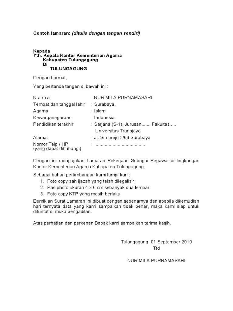 Informasi yang anda cari adalah contoh surat lamaran pekerjaan di kantor pengadilan agama. Contoh Surat Lamaran Pdf