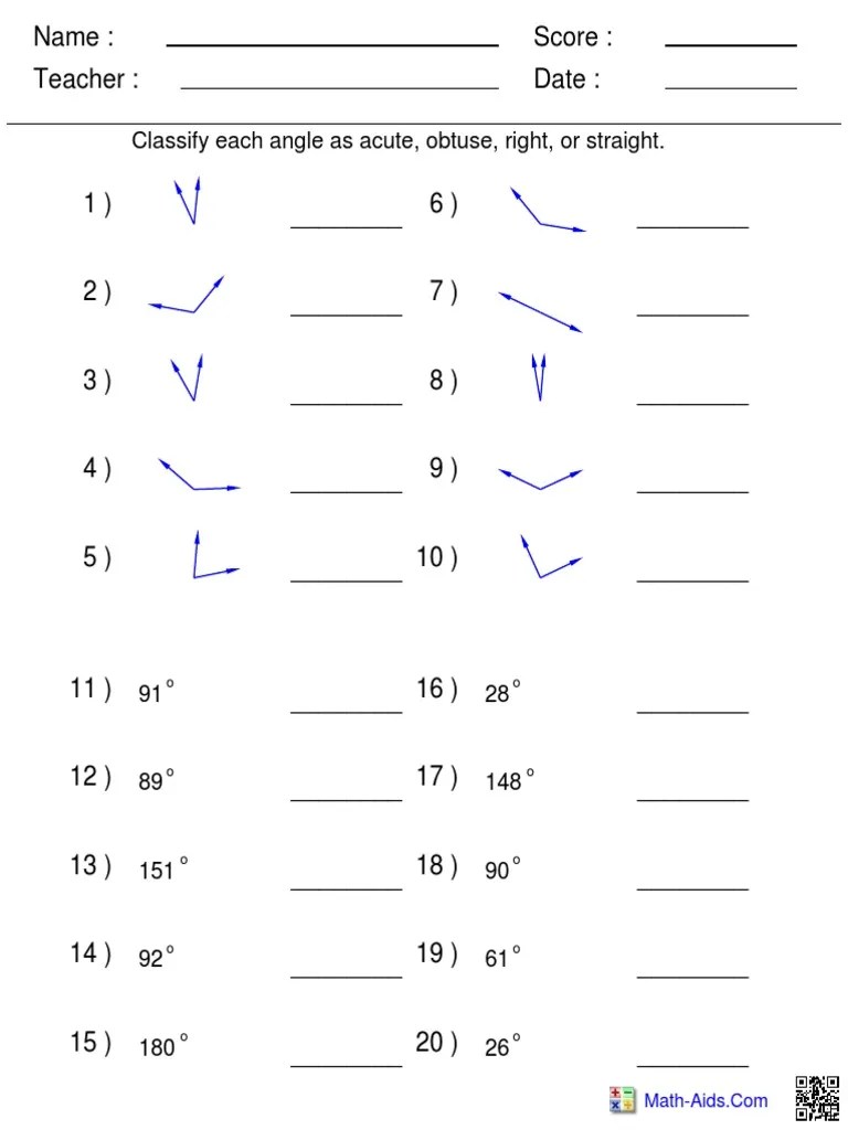Angles Classifying | PDF | Angle | Elementary Geometry