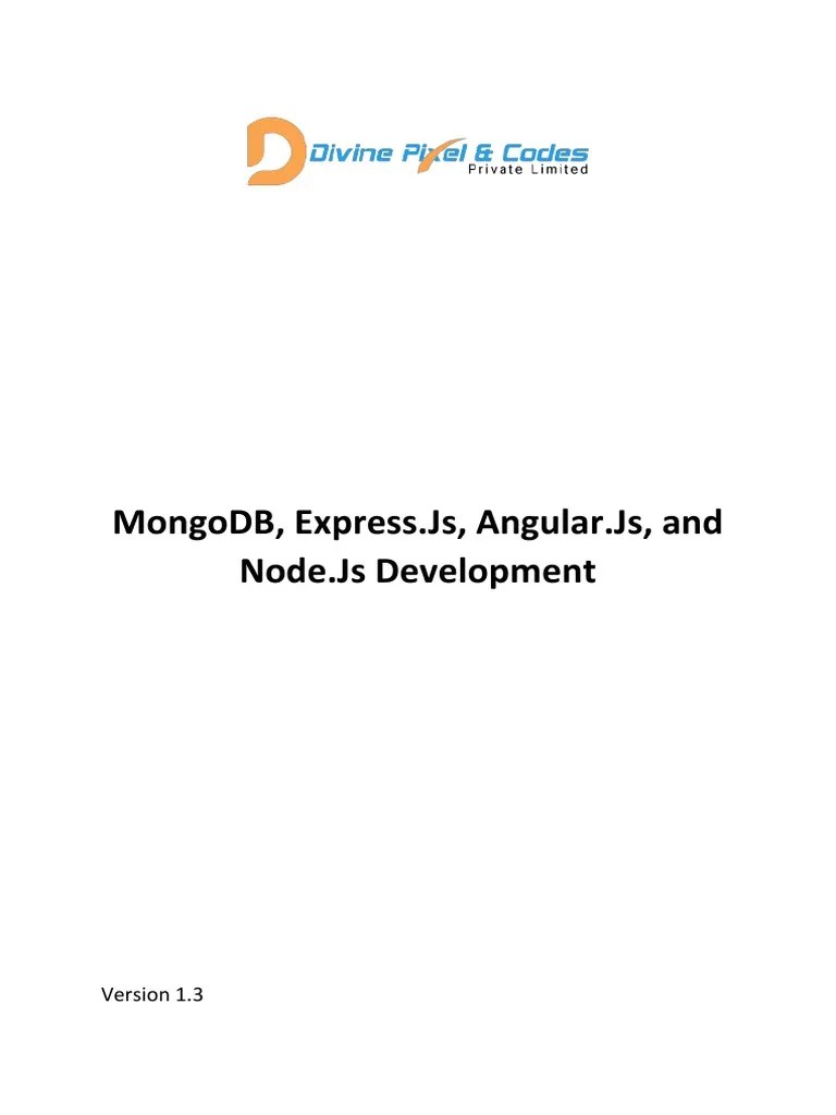 MongoDB Express Angular Node Development | PDF | Angular Js | Web ...