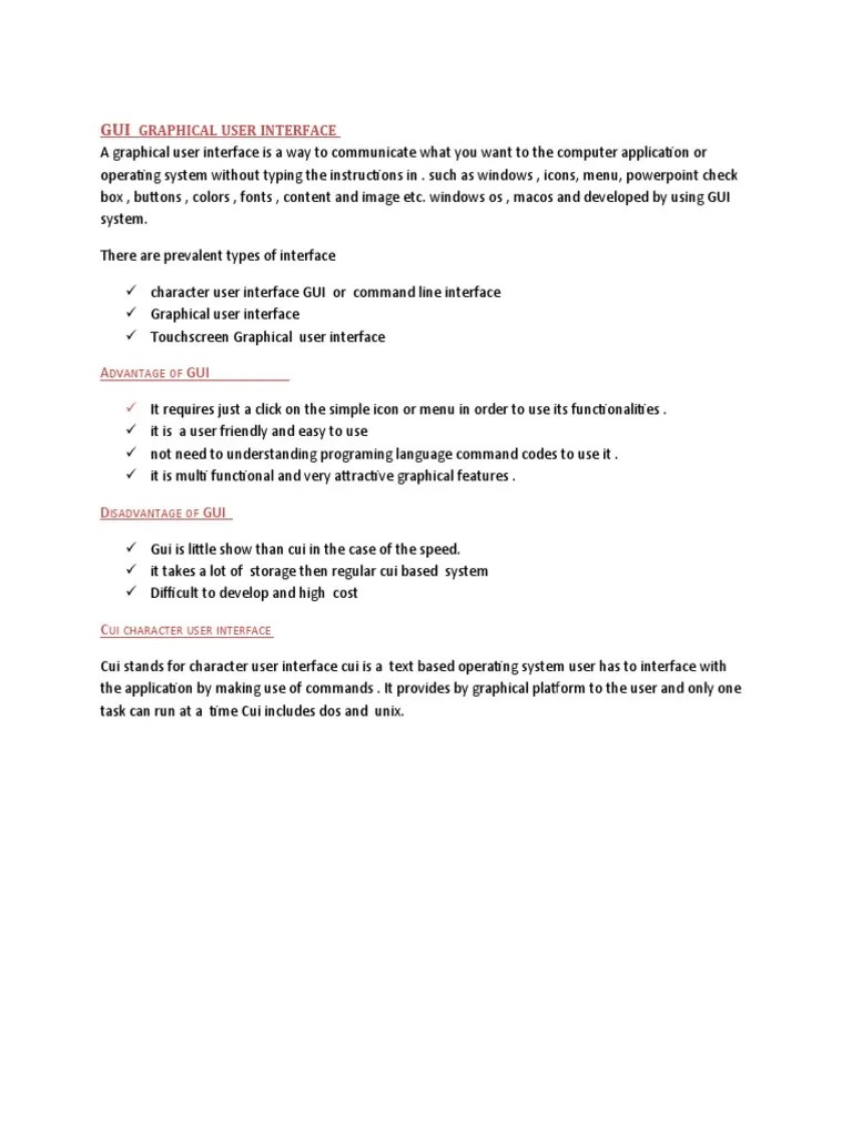 Gui Graphical User Interface Pdf Graphical User Interfaces