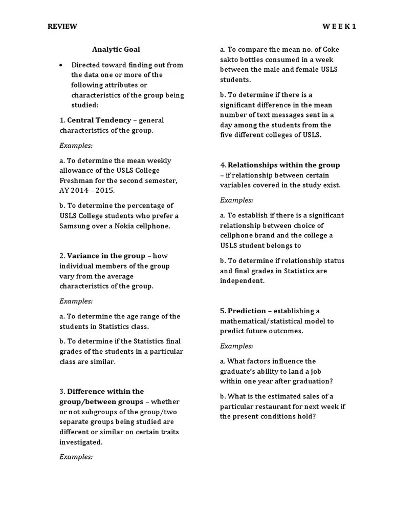 Review Of Basics Of Descriptive Statistics | PDF | Level Of Measurement ...