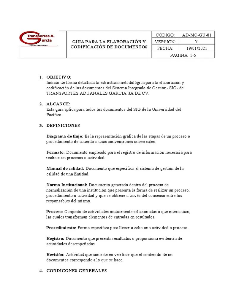 Guia Para Elaboracion Y Codificacion De Documentos | PDF | Sistema De Información Geográfica