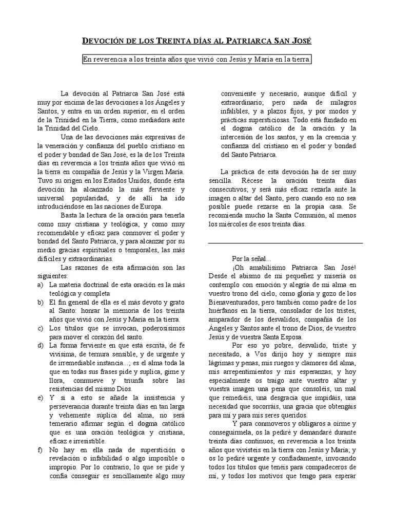 Treintena A San José | Descargar Gratis PDF | María, Madre De Jesús | Santo
