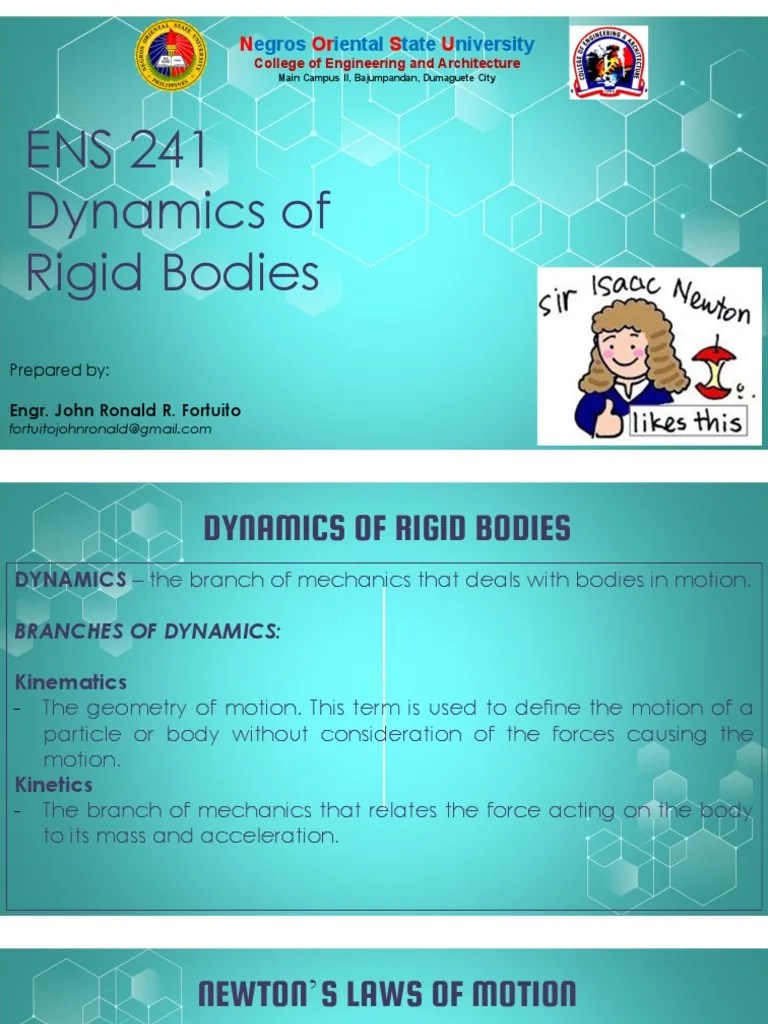 Dynamics Of Rigid Bodies | PDF | Momentum | Force