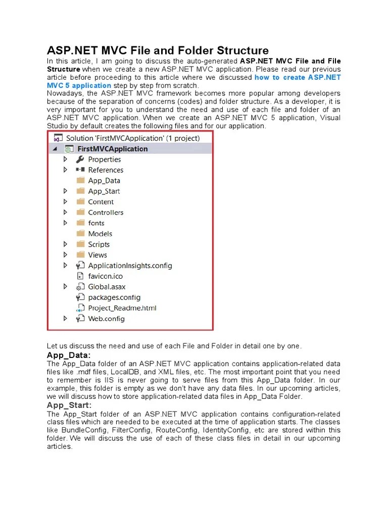 MVC File And Folder Structure | PDF | Computer File | Active Server Pages