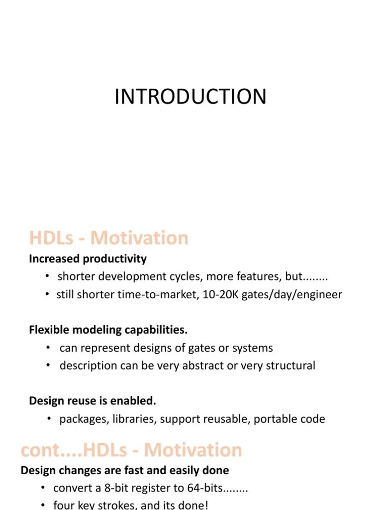 Introduction To HDL | PDF | Hardware Description Language | Vhdl