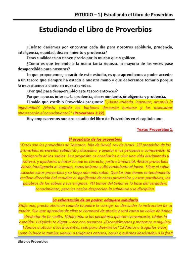 PROVERBIOS 01 - Estudiando El Libro De Proverbios | PDF | Libro De Proverbios | Sabiduría