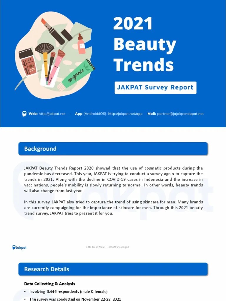 PDF Report 2021 Beauty Trends - Jakpat Survey Report 32270 | PDF | Cosmetics | Toiletry
