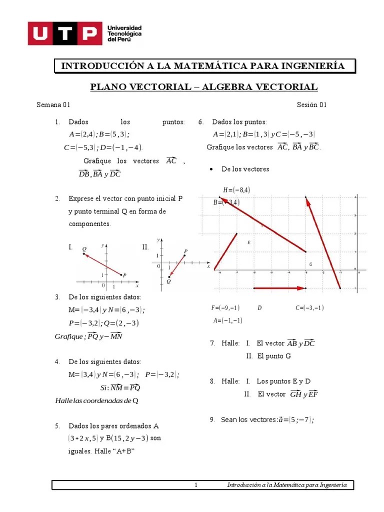 S01.s1 - Resolver Ejercicios PLANO VECTORIAL - ALGEBRA VECTORIAL | PDF | Álgebra Lineal ...