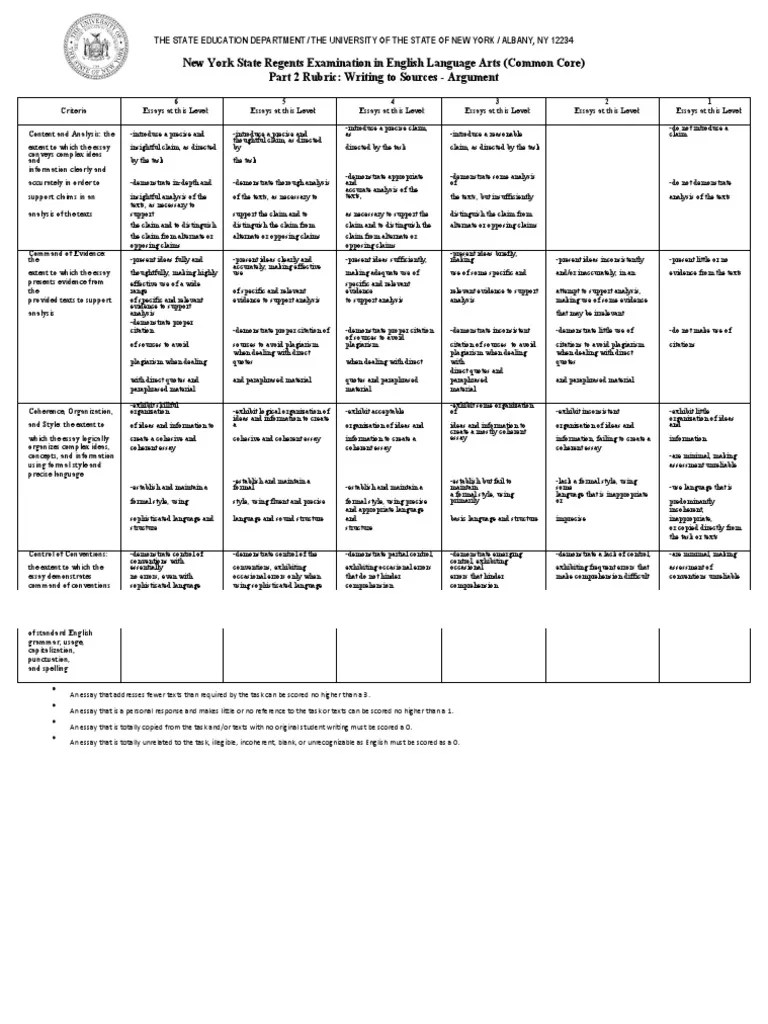 Argument Essay Rubric | PDF | Essays | Citation