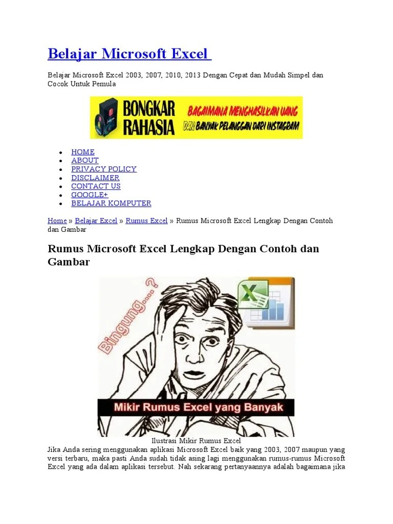 Belajar Microsoft Excel | PDF