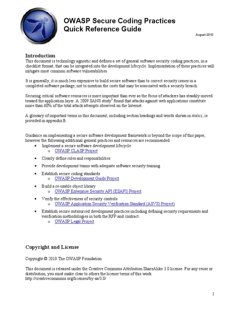 OWASP SCP Quick Reference Guide V1 | PDF | Http Cookie | Password