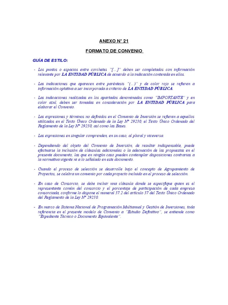 Anexo21 - Formato De Convenio | PDF | Business | Presupuesto