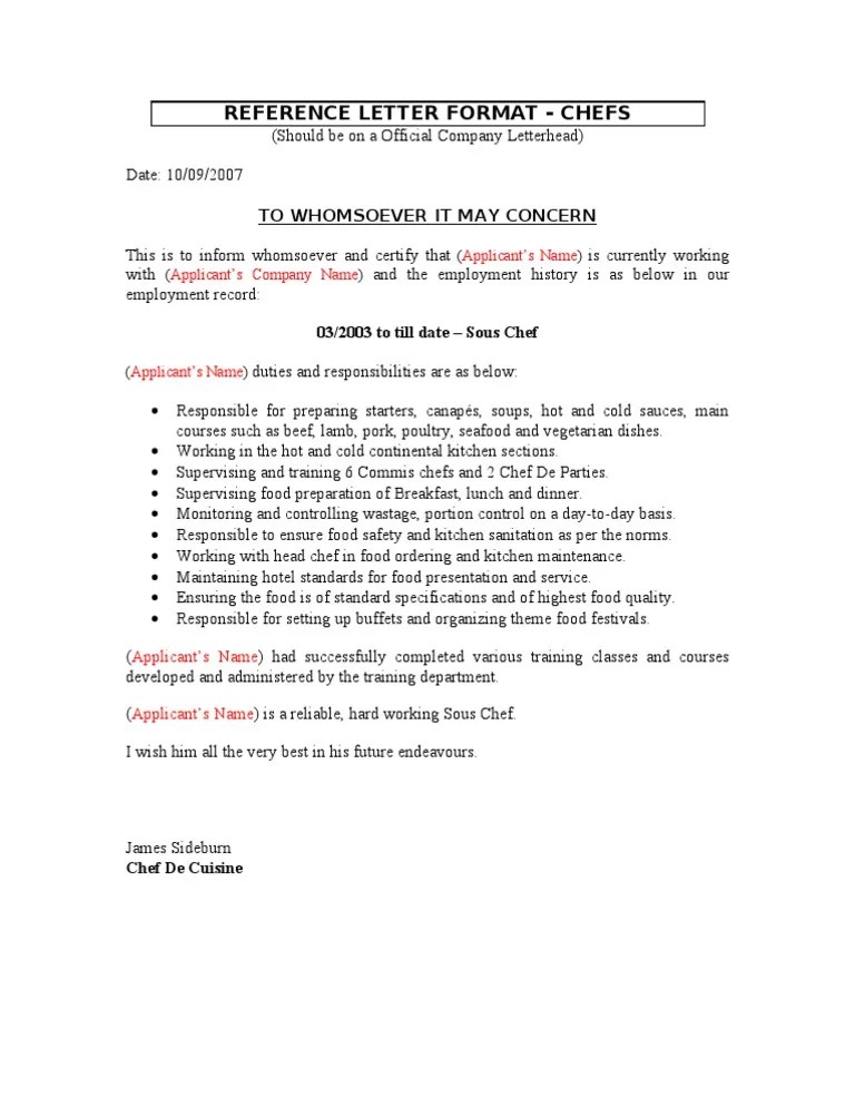 Letter Of Recommendation For Chef / Letters Of Recommendation Am Pm Doc : Most applications these days, whether it be college or internships, will require you to submit a couple of letter of recommendations.
