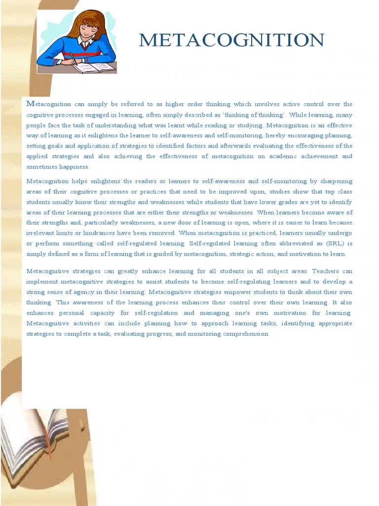 MODULE - 1.1 Metacognition (Reflection Paper) | PDF | Metacognition ...