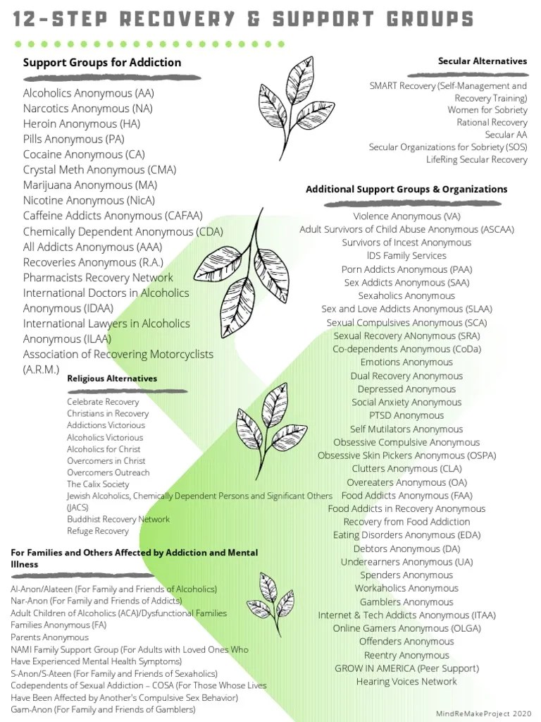 12 Step Recovery Groups 1 2 | PDF | Twelve Step Program | Alcoholism